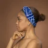 Haarband / Hoofdband in Afrikaanse print - Blauw Wit Ndop Cameroon