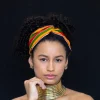 Haarband / Hoofdband in Afrikaanse print - Zwart Pan African kente