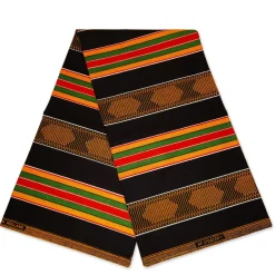 Haarband / Hoofdband in Afrikaanse print - Zwart Pan African kente