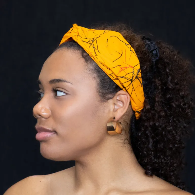 Haarband / Hoofdband in Afrikaanse print - Oranje