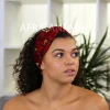 Haarband / Hoofdband in Afrikaanse print - Volwassenen - Rood / Gele Stars VLISCO