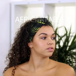Haarband / Hoofdband in Afrikaanse print - Volwassenen - Groen / paars VLISCO