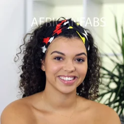Haarband / Hoofdband in Afrikaanse print - Volwassenen - Zwart / rood