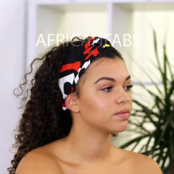 Haarband / Hoofdband in Afrikaanse print - Volwassenen - Zwart / rood