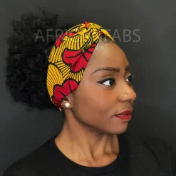 Haarband / Hoofdband in Afrikaanse print - Volwassenen - Donker geel wedding flower VLISCO
