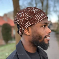 Haarband / Hoofdband in Afrikaanse print - Unisex Volwassenen - Bruine X Bogolan