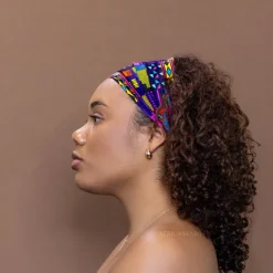 Haarband / Hoofdband in Afrikaanse print - Unisex Volwassenen - Multicolor Roze Kente