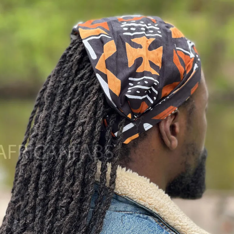 Haarband / Hoofdband in Afrikaanse print - Unisex Volwassenen - Bruine bogolan