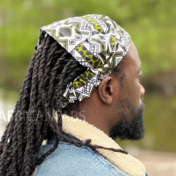 Haarband / Hoofdband in Afrikaanse print - Unisex Volwassenen - Wit / Groen