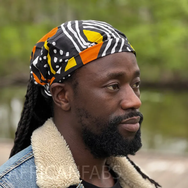 Haarband / Hoofdband in Afrikaanse print - Unisex Volwassenen - Oranje bogolan
