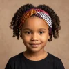 Haarband / Hoofdband voor Kinderen in Afrikaanse print - Oranje Paars Concentric Circles
