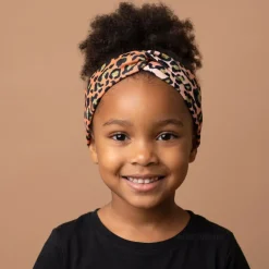 Haarband / Hoofdband voor Kinderen in Afrikaanse print - Oranje Beige Leopard