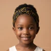 Haarband / Hoofdband voor Kinderen in Afrikaanse print - Zwart / Geel