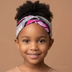 Haarband / Hoofdband voor Kinderen in Afrikaanse print - Roze X