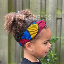 Haarband / Hoofdband voor Kinderen in Afrikaanse print - Kinderen - Blauwe Santana VLISCO