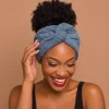 Haarband met buigbare metaaldraad - Blauw Towel Fabric