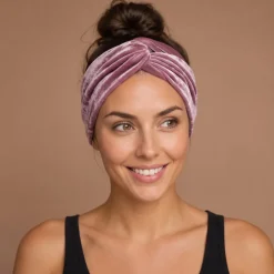 Haarband met buigbare metaaldraad - Roze Velvet