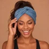 Haarband met buigbare metaaldraad - Blauw Bamboo