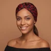 Haarband met buigbare metaaldraad - Rood Dots
