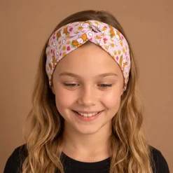 Haarband met buigbare metaaldraad - Roze Flower Fox