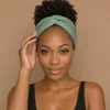 Haarband met buigbare metaaldraad - Mint Bamboo