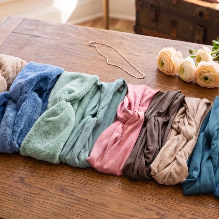 Haarband met buigbare metaaldraad - Mint Bamboo