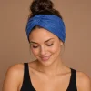 Haarband met buigbare metaaldraad - Blauw Jeanslook