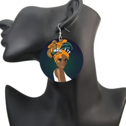 Headwrap girl - Afrikaanse oorbellen