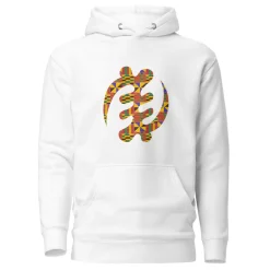 Hoodie - Unisex - Adinkra kente print D025 (Hoodie in meerdere kleuren beschikbaar)