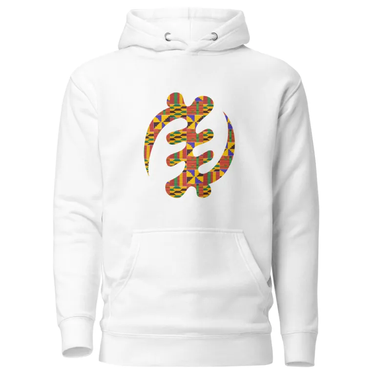 Hoodie - Unisex - Adinkra kente print D025 (Hoodie in meerdere kleuren beschikbaar)