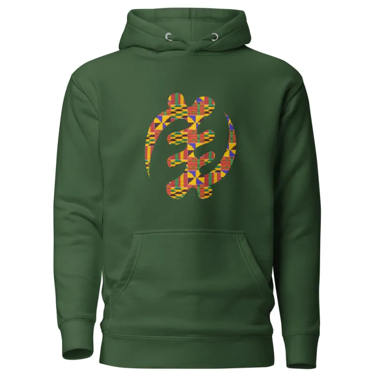 Hoodie - Unisex - Adinkra kente print D025 (Hoodie in meerdere kleuren beschikbaar)
