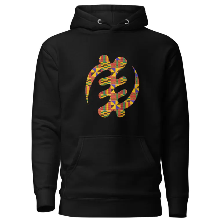 Hoodie - Unisex - Adinkra kente print D025 (Hoodie in meerdere kleuren beschikbaar)