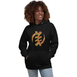 Hoodie - Unisex - Adinkra kente print D025 (Hoodie in meerdere kleuren beschikbaar)
