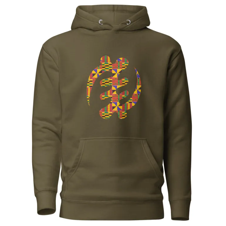 Hoodie - Unisex - Adinkra kente print D025 (Hoodie in meerdere kleuren beschikbaar)