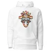 Hoodie - Unisex - Afrikaans masker in gekleurde print D027 (Hoodie in Zwart of Wit)