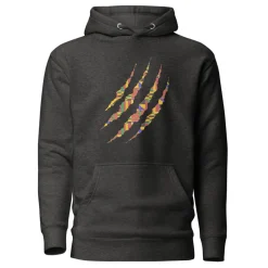 Hoodie - Unisex - Claw in Kente print D022 (Hoodie in Zwart of Wit)