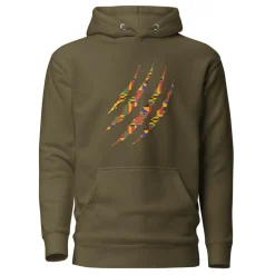 Hoodie - Unisex - Claw in Kente print D022 (Hoodie in Zwart of Wit)