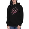 Hoodie - Unisex - Claw in Pink tribal print D019