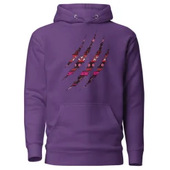 Hoodie - Unisex - Claw in Pink tribal print D019