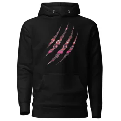 Hoodie - Unisex - Claw in Pink tribal print D019
