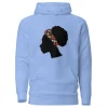 Hoodie - Unisex - Hoofd met oranje bogolan haarband D005 (Hoodie beschikbaar in meerdere kleuren)