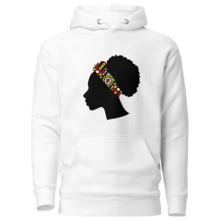 Hoodie - Unisex - Hoofd met rode samakaka haarband D006 (Hoodie beschikbaar in meerdere kleuren)