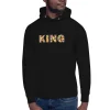 Hoodie - Unisex - KING in kente print D008 (Hoodie in Zwart of Wit)