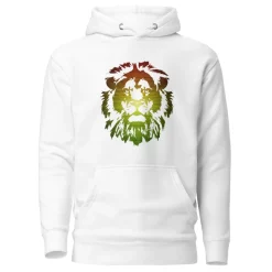 Hoodie - Unisex - Lion Head in Pan African colors D021 (Hoodie in meerdere kleuren beschikbaar)