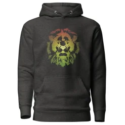 Hoodie - Unisex - Lion Head in Pan African colors D021 (Hoodie in meerdere kleuren beschikbaar)