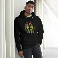 Hoodie - Unisex - Lion Head in Pan African colors D021 (Hoodie in meerdere kleuren beschikbaar)
