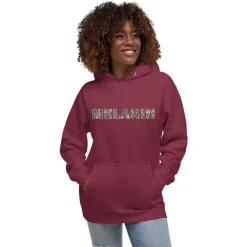 Hoodie - Unisex - MELANIN in bogolan print D003 (Hoodies in diverse kleuren)