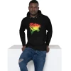 Hoodie - Unisex - Roaring Lion in Pan African colors D020