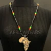 Houten kralen ketting / halsketting / hanger - Afrikaans continent - Zwart