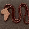 Houten kralen ketting / halsketting / hanger - Afrikaans continent - Donker bruin